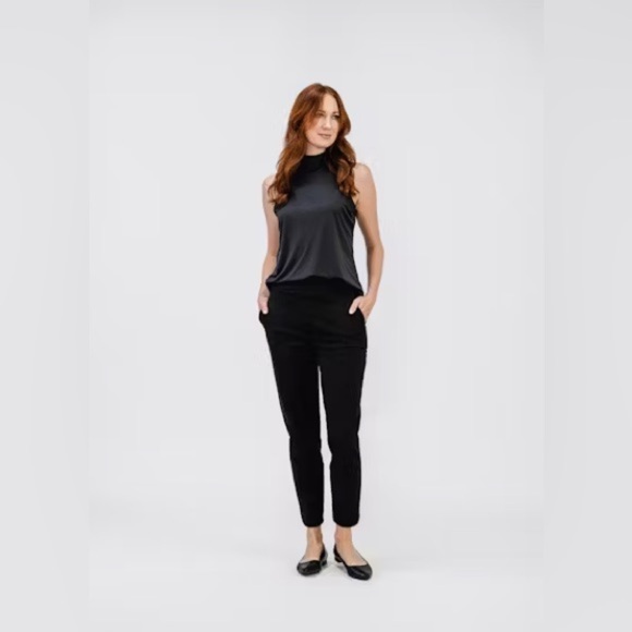Ministry of Supply Kinetic Pull On Pant Sz 12 Drawstring Stretch Black Lounge - Picture 1 of 10